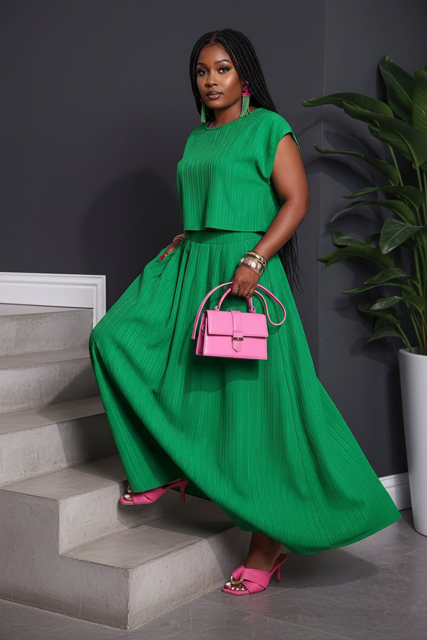 Ensemble deux pièces femme grande Taille ,Couleur Unie.