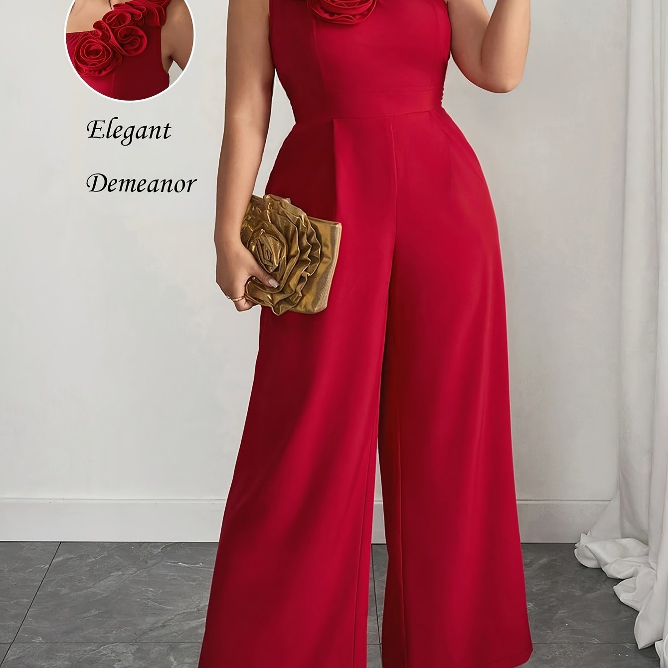 Combinaison femme, une manche fleur