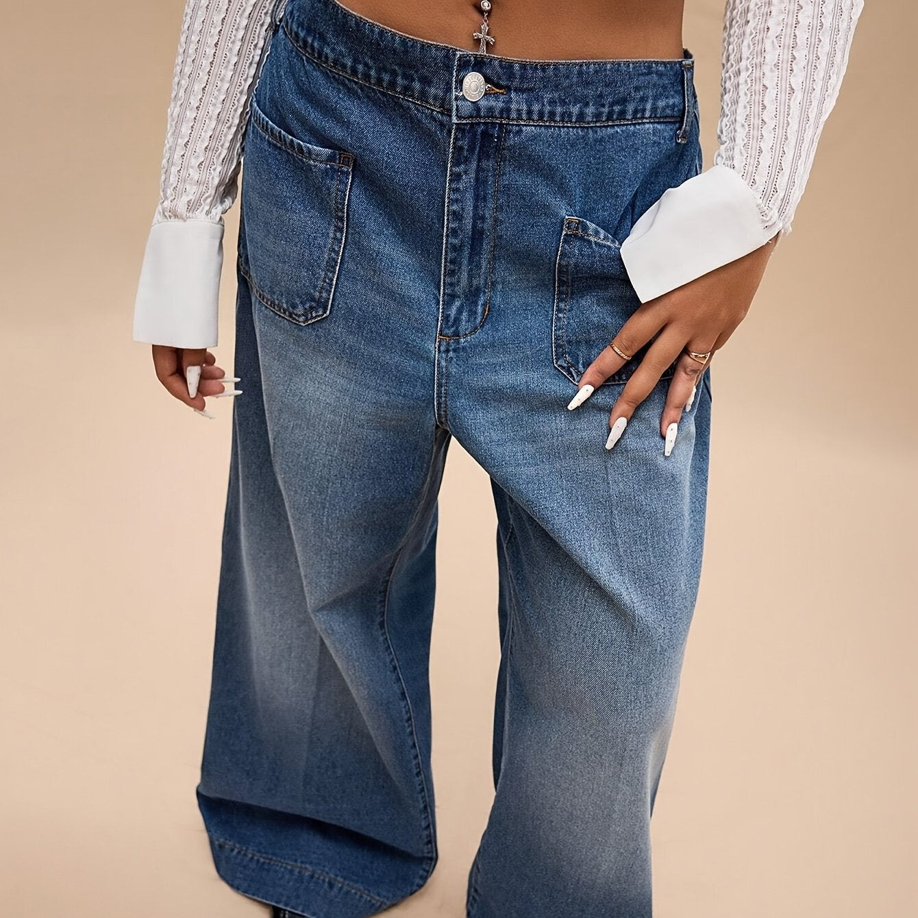 Jeans décontractés pour femmes avec poche Avant