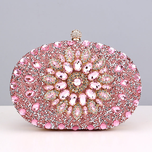 Pochette de luxe en diamant pour femmes, sac de soirée cristal
