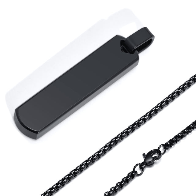 Collier À Barre Initiale Pour Hommes, Pendentif À Barre Verticale Géométrique Épaisse Avec A-z Lettres, Cadeau Pour Lui
