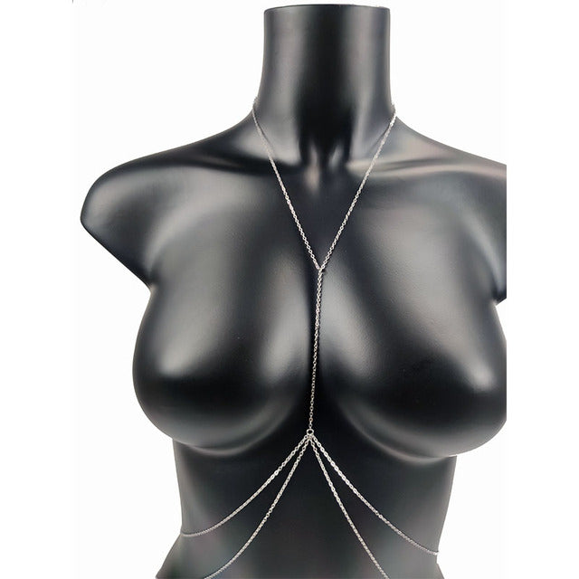Bijoux De Corps Sexy Pour Femme, Chaîne De Poitrine, Bikini, Chaîne De Taille Croisée, Mode Plage