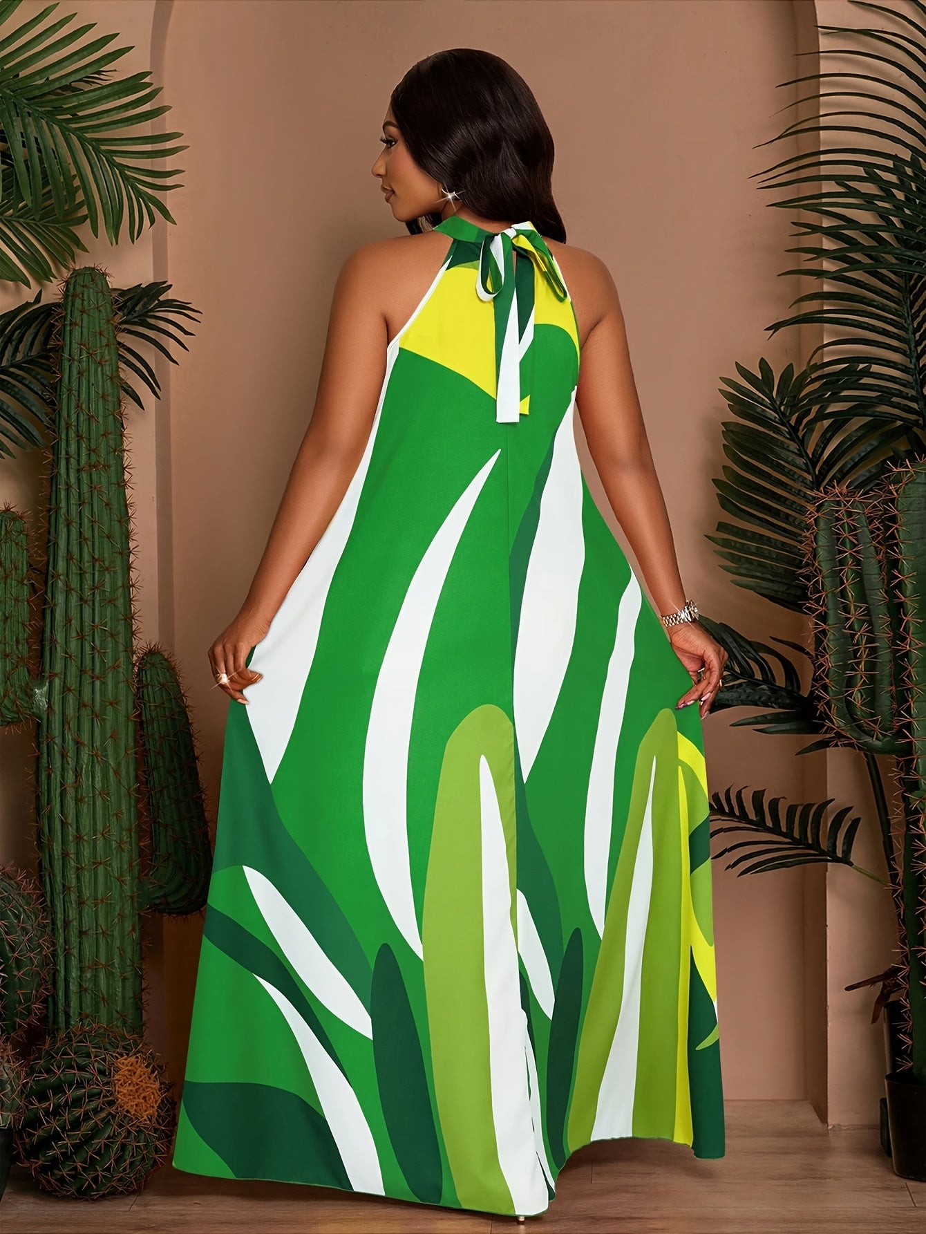 Robe d'été décontractée sans manches à imprimé