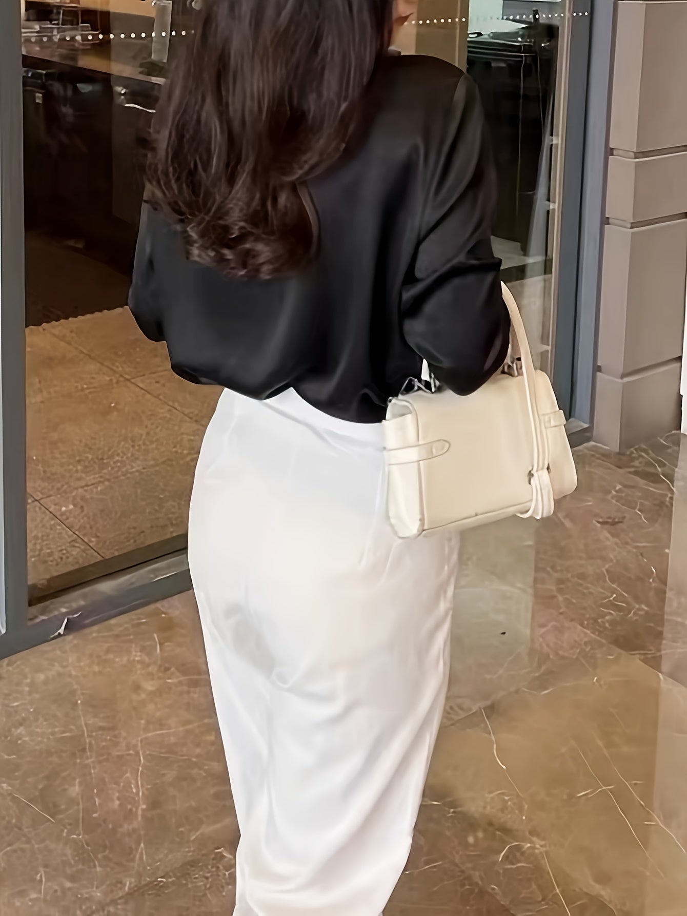 Chemise Décontractée en satin grande taille, pour femme ,à manches longues.