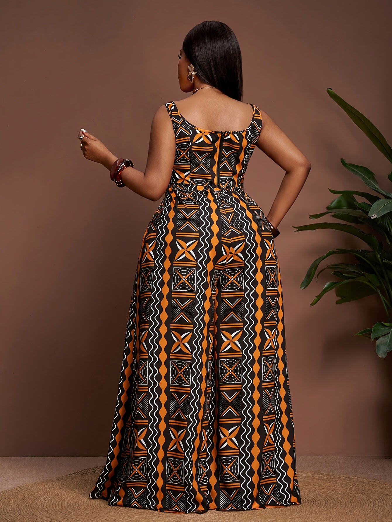 Combinaison Imprimé tribal , pantalon large ,grande taille