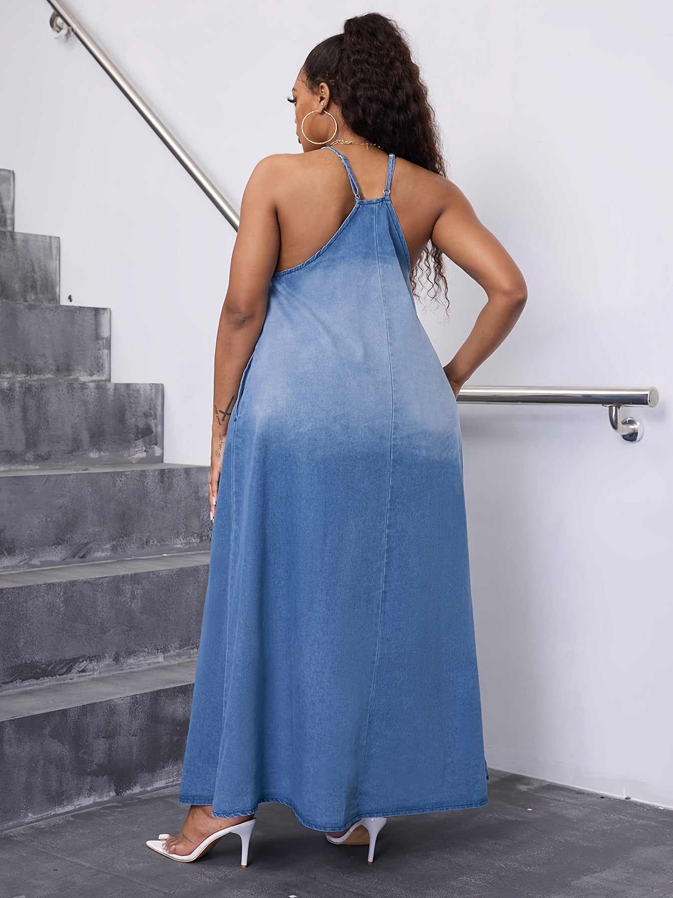 Robe en jean grande taille, pour femmes, tendance mode