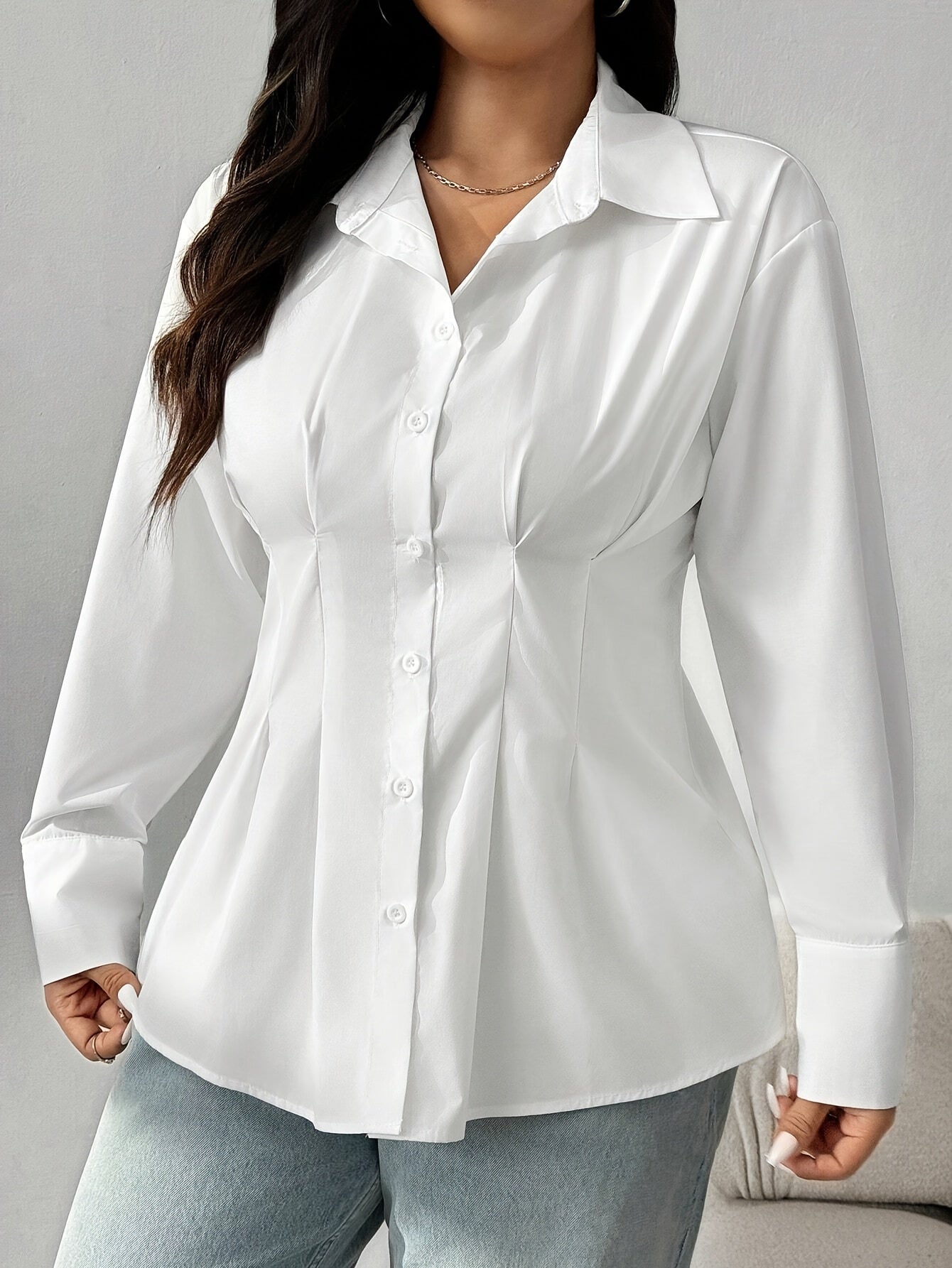 Chemise Décontractée à Manches Longues, taille Grande