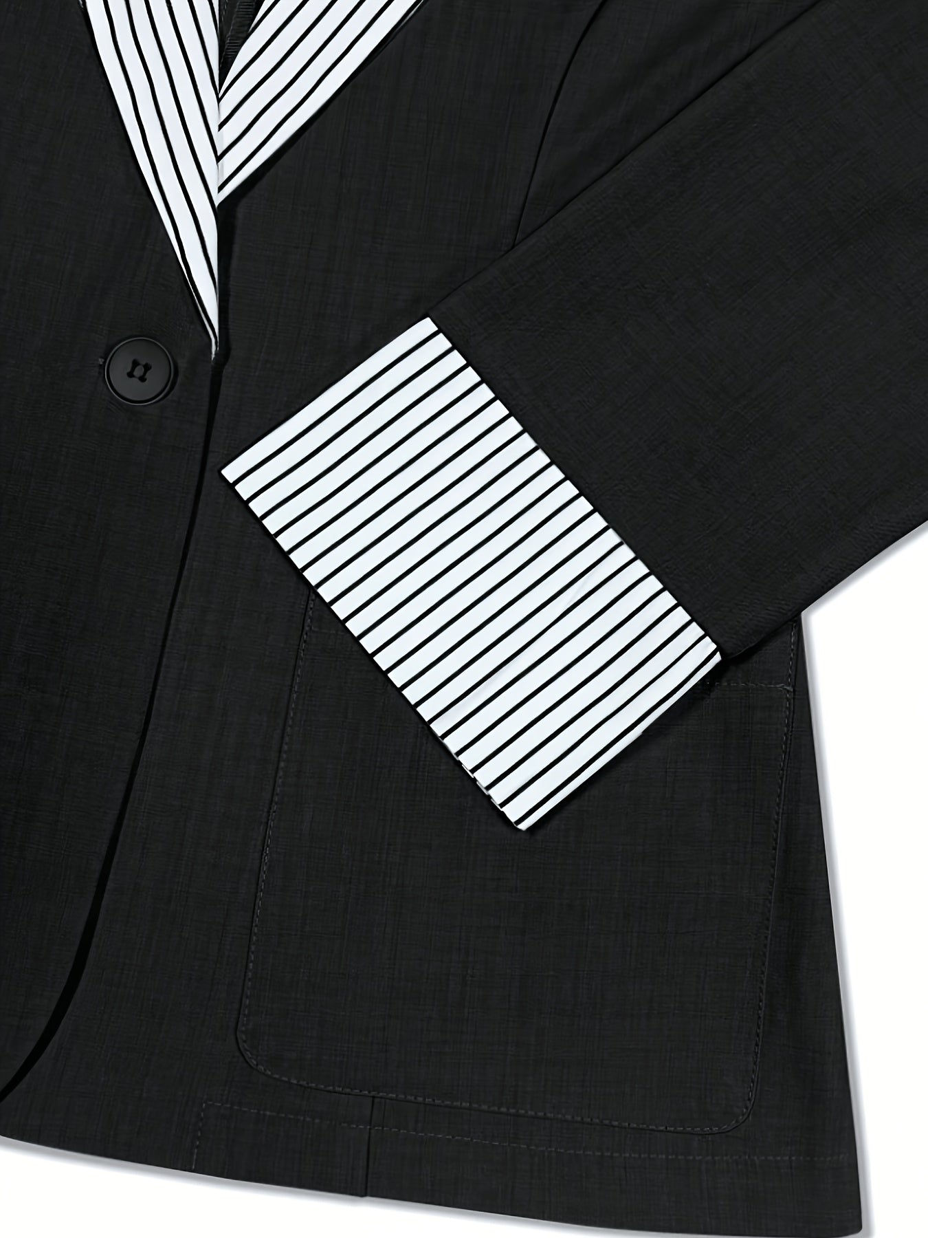 Blazer à manches longues rayées, taille grande