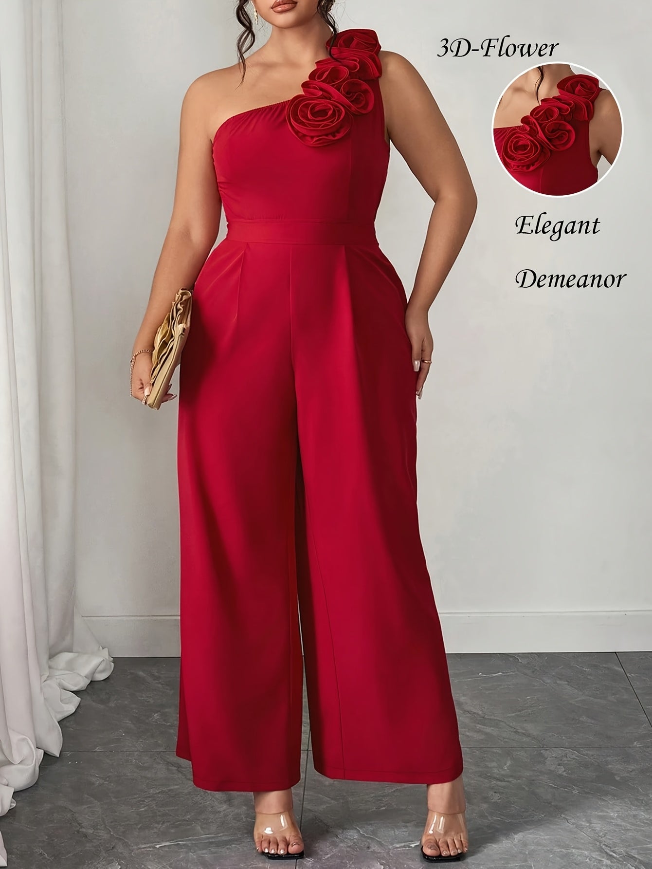 Combinaison femme, une manche fleur