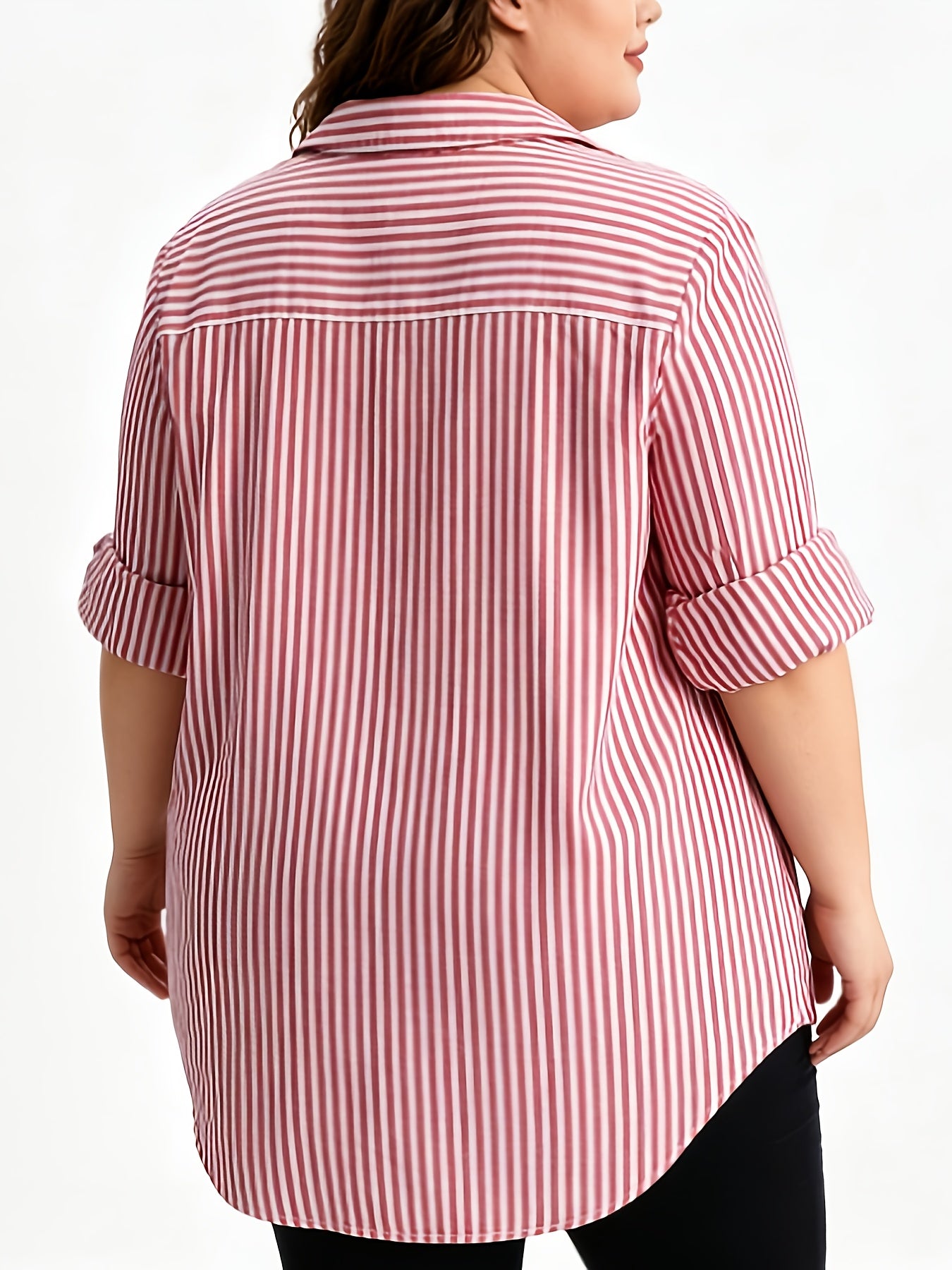 Chemise Rayée Anti- Plis Grande Taille