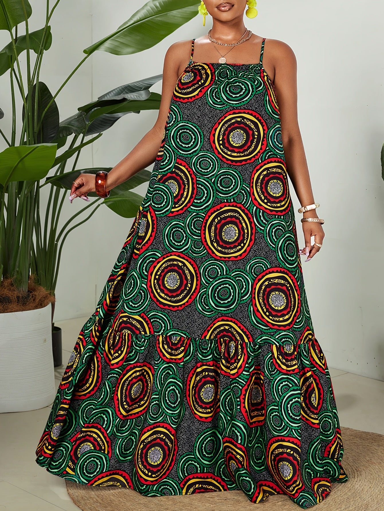 Robe à fleur colorée à épaules dénudées