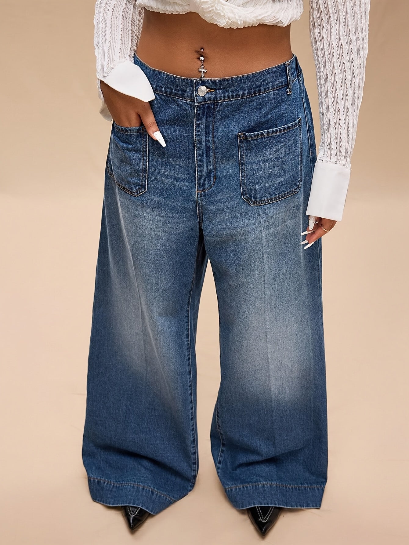 Jeans décontractés pour femmes avec poche Avant