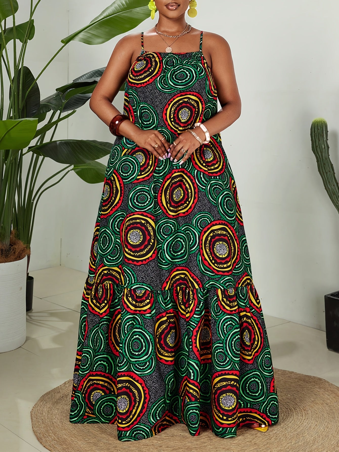 Robe à fleur colorée à épaules dénudées