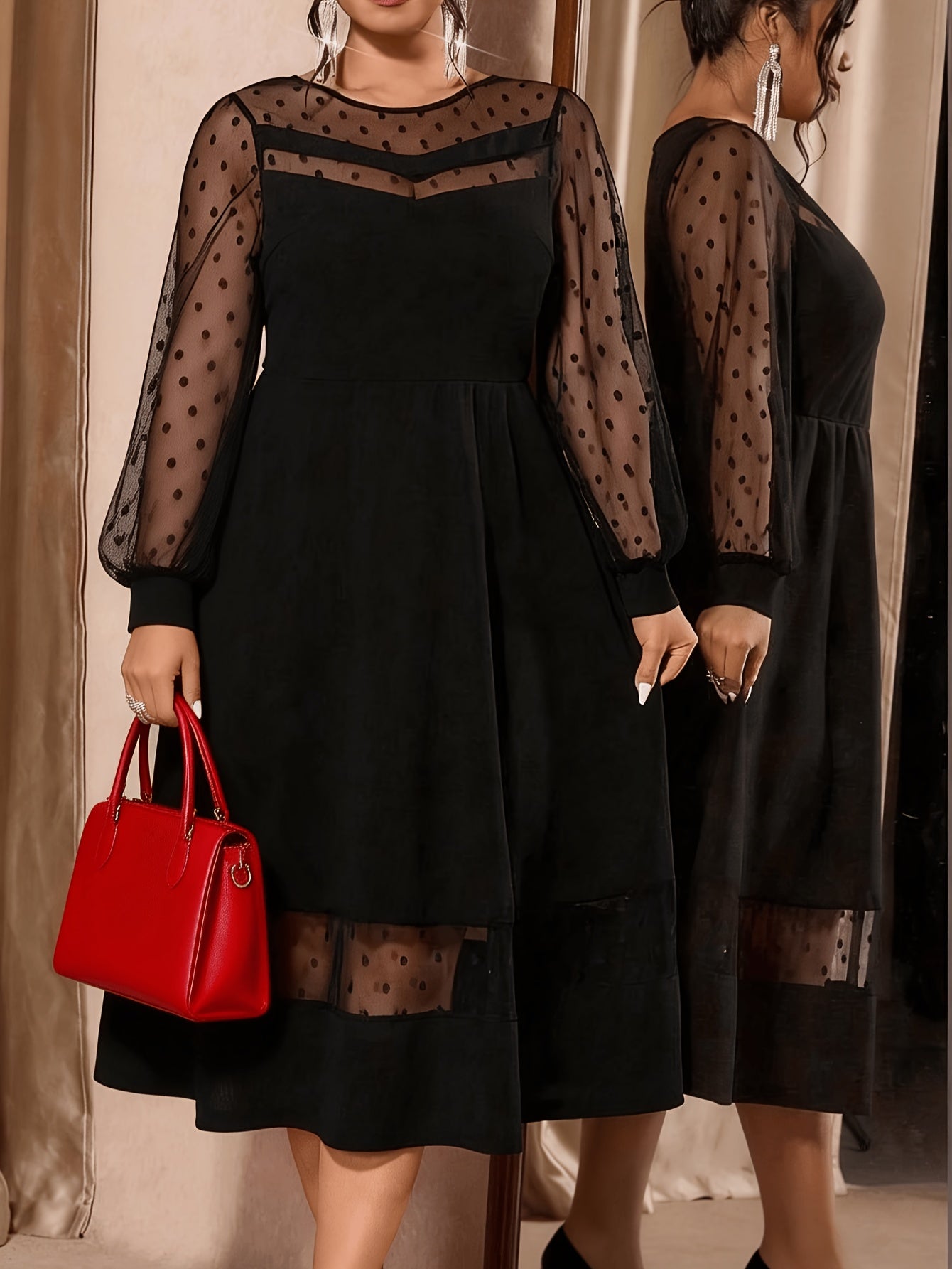Élégante robe longue manches longues et voilé
