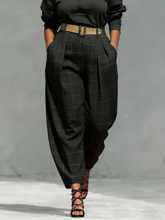 Pantalons d'été pour femmes de grande taille, conception de poche sans ceinture
