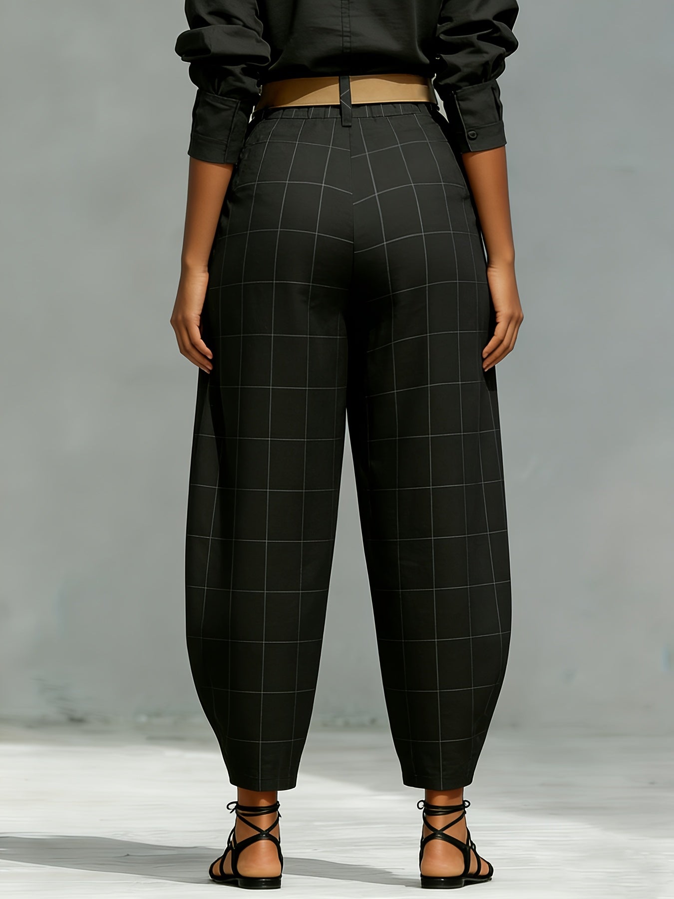 Pantalons d'été pour femmes de grande taille, conception de poche sans ceinture