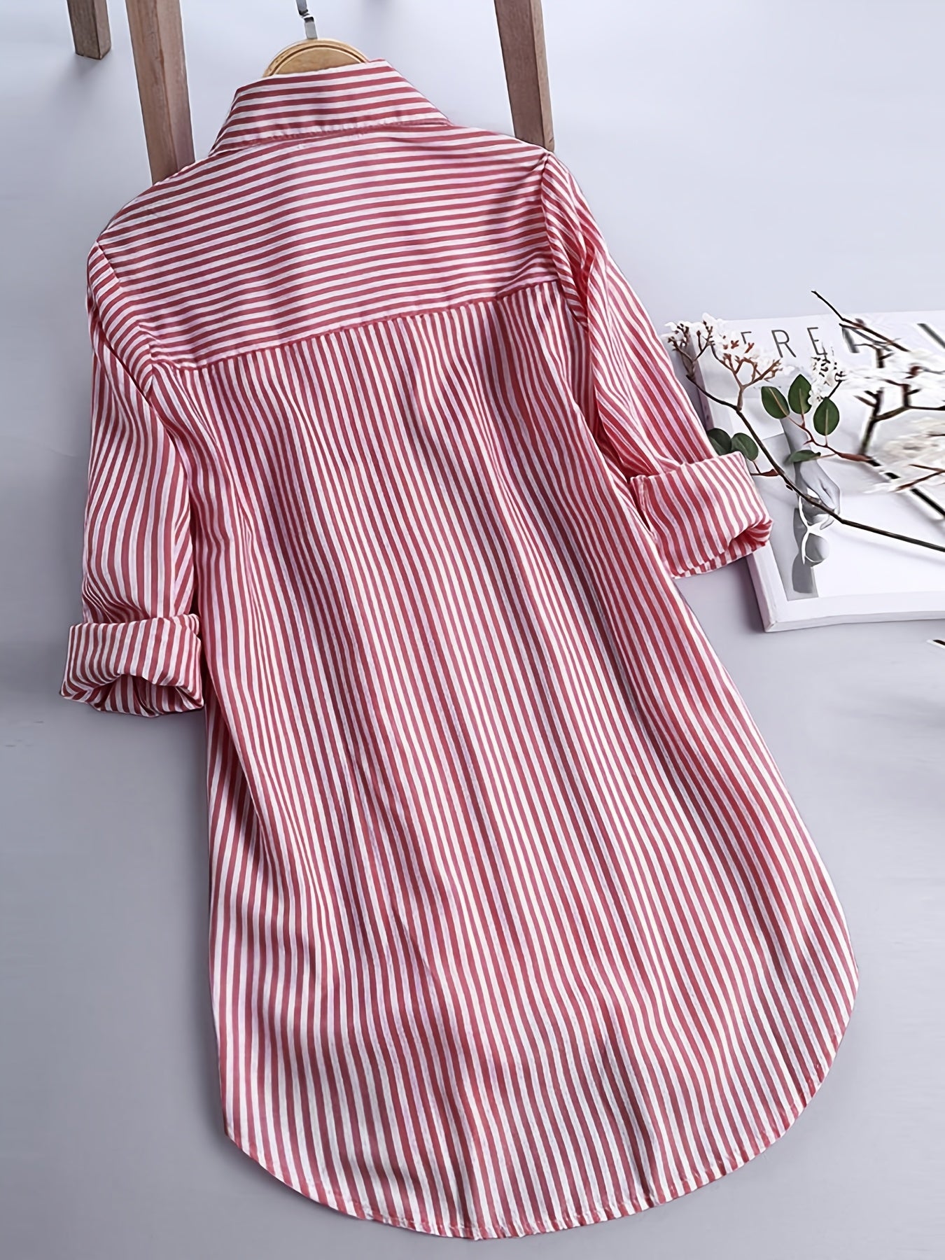 Chemise Rayée Anti- Plis Grande Taille