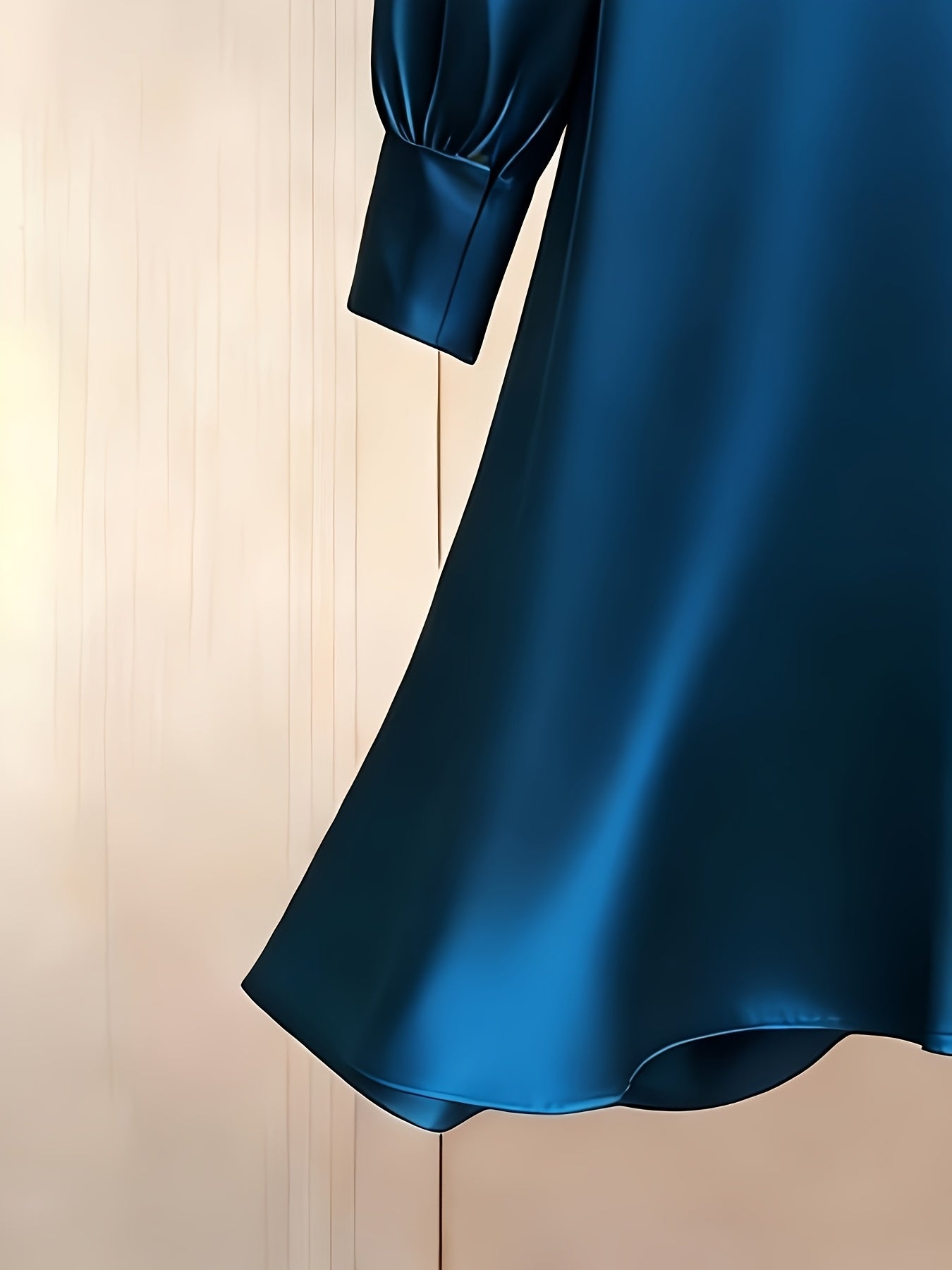 Robe mini satin ajustée coupe slim col rond orné de perles
grande taille