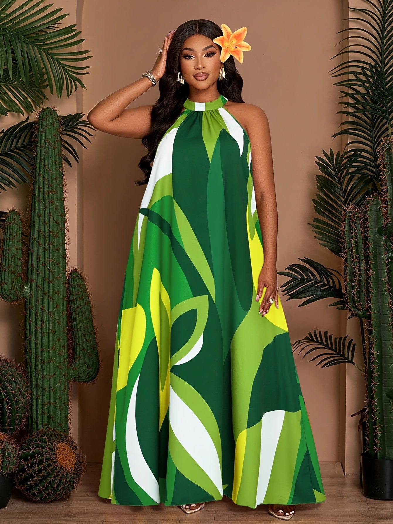 Robe d'été décontractée sans manches à imprimé