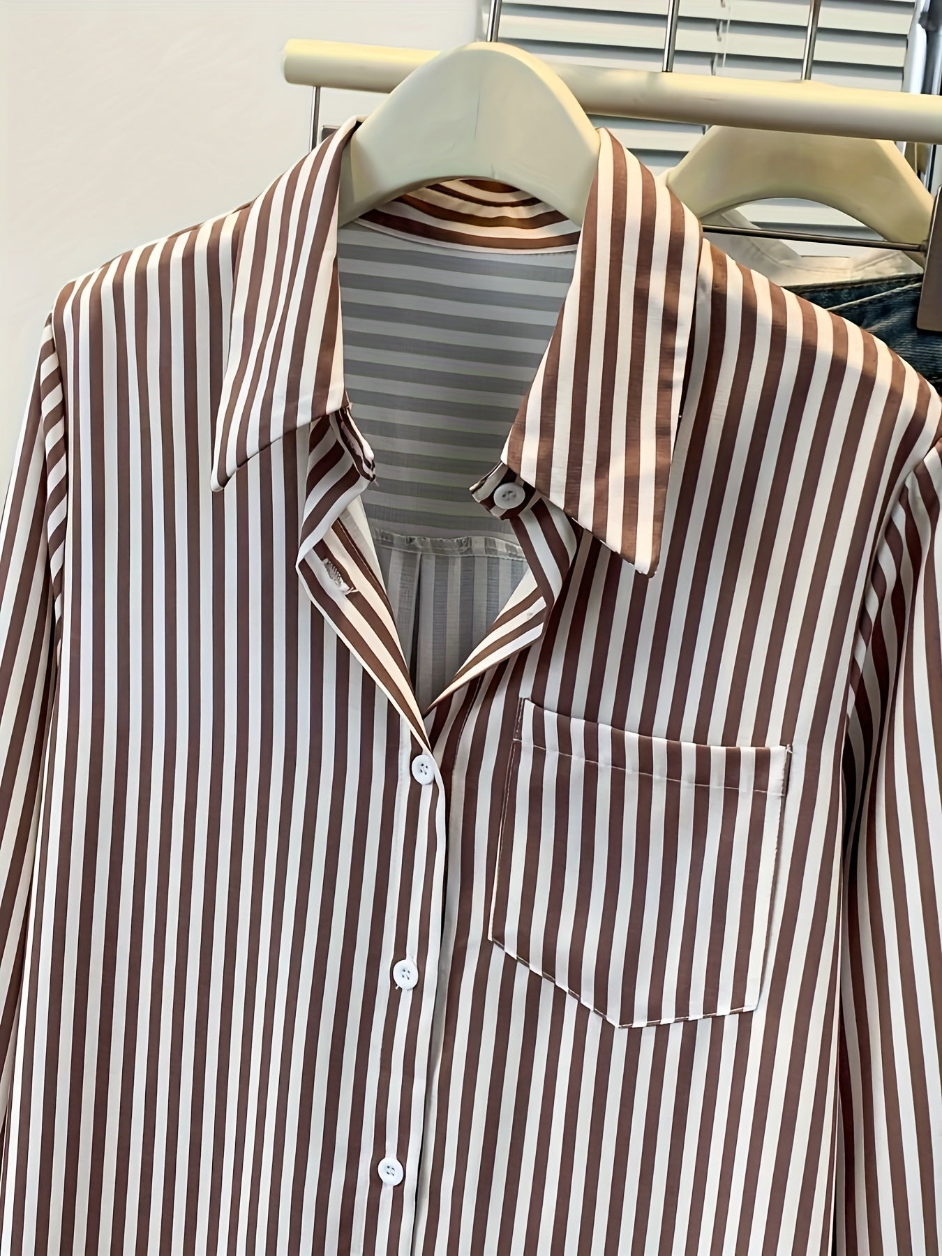 Chemise manches longues rayé pour femmes grande Taille
