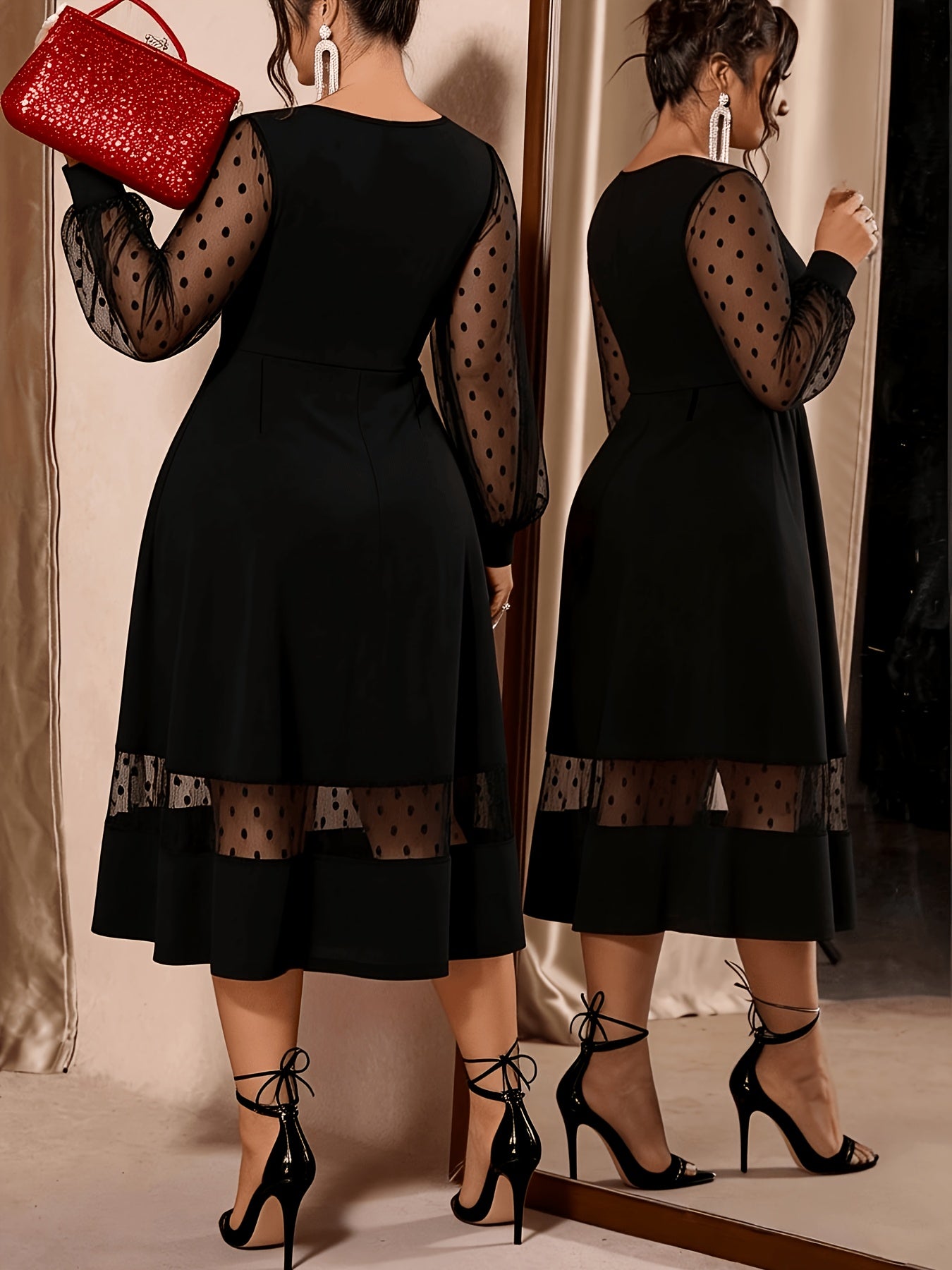 Élégante robe longue manches longues et voilé