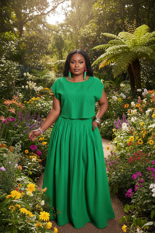Ensemble deux pièces femme grande Taille ,Couleur Unie.