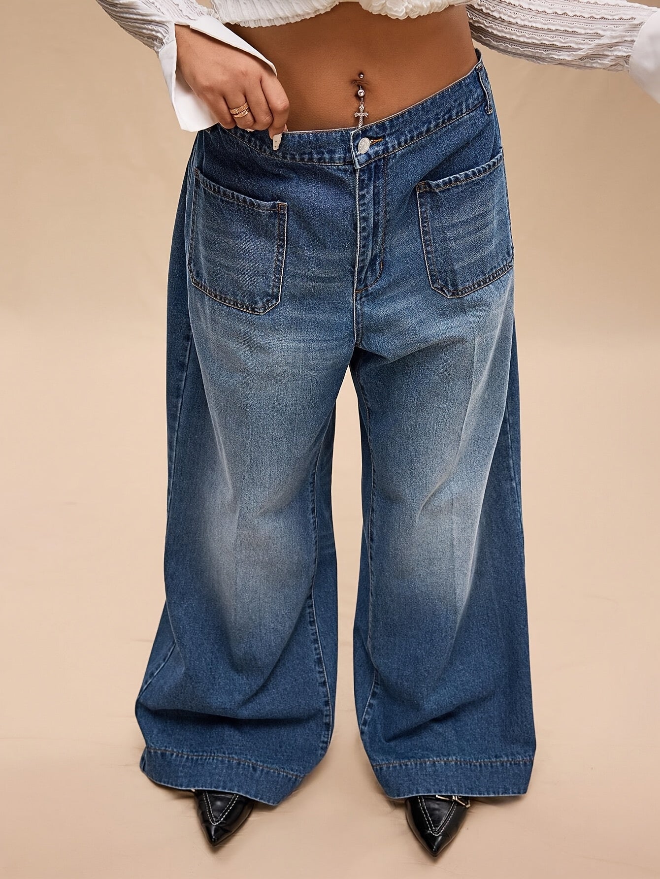 Jeans décontractés pour femmes avec poche Avant