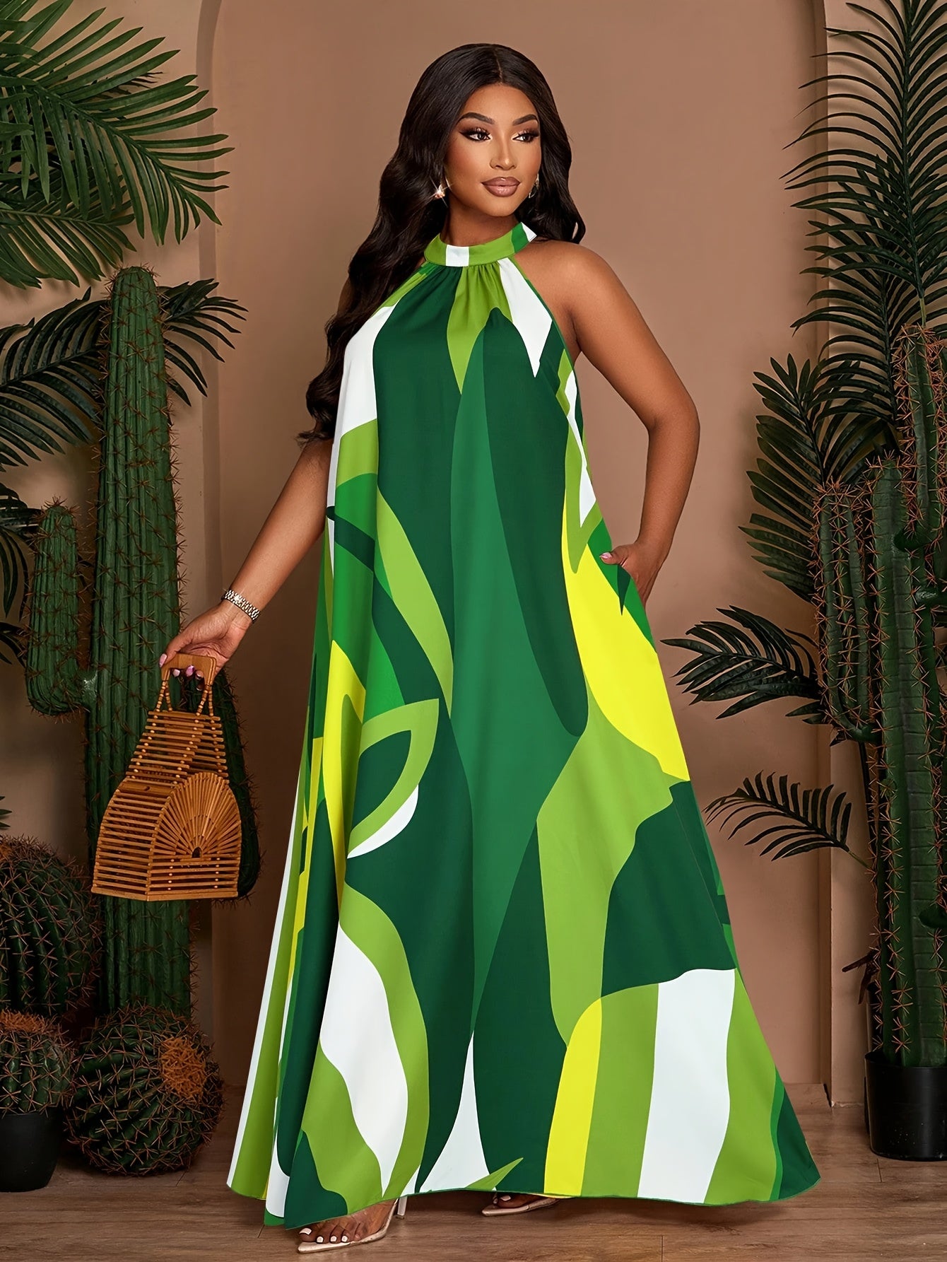 Robe d'été décontractée sans manches à imprimé