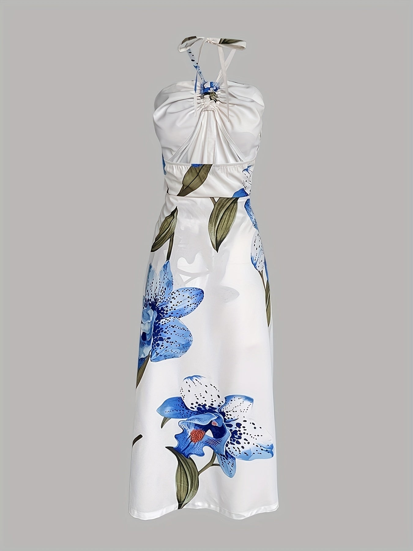 Ensemble Haut à Col Halter Imprimé Floral et Shorts Oversize
