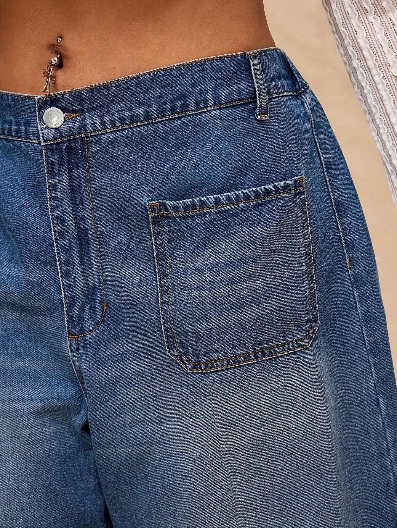Jeans décontractés pour femmes avec poche Avant