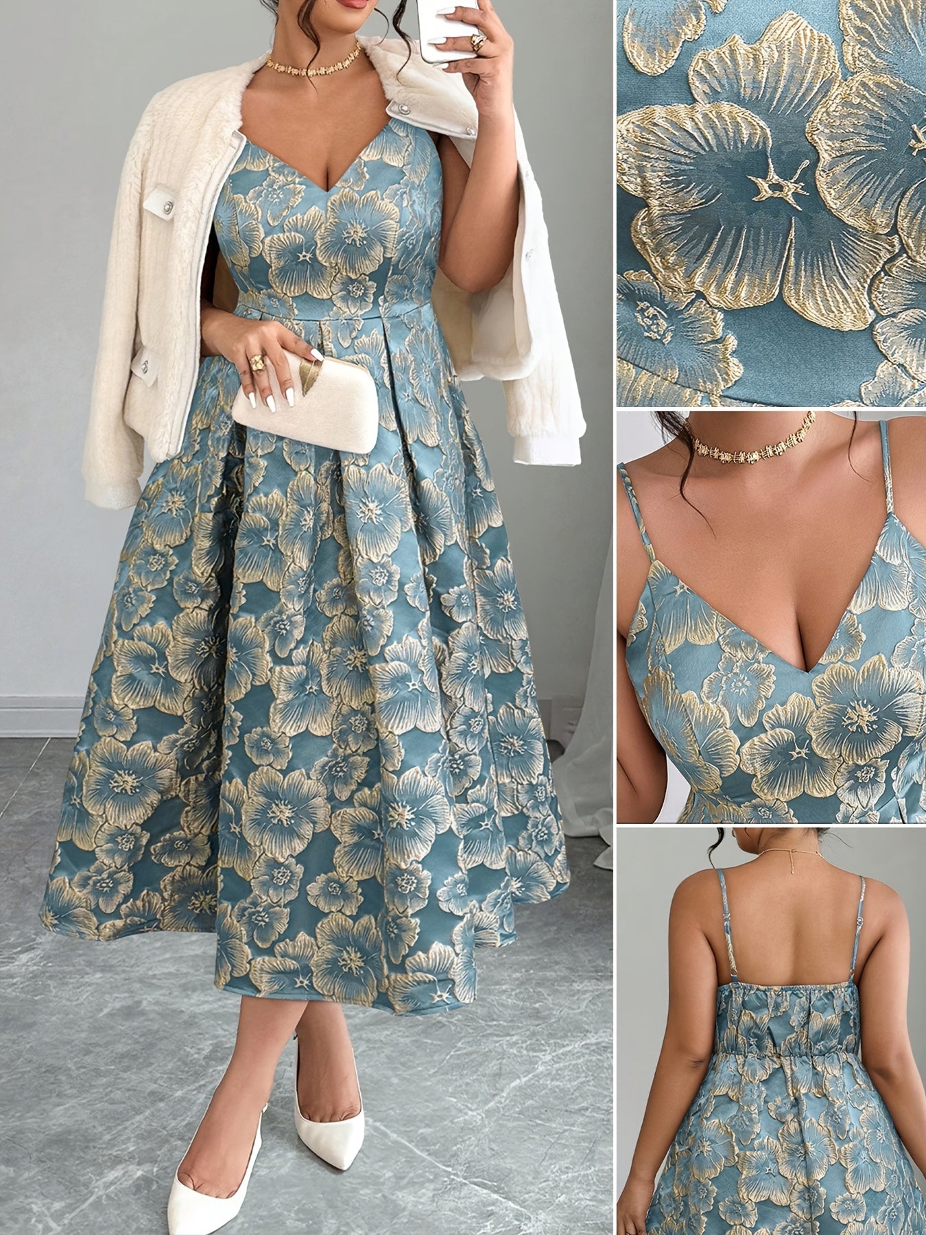 Robe grande taille pour femme, élégante, à bretelles spaghetti et col ras du cou - Robe longue sans manches, coupe droite, convient pour robe d'invitée de mariage, trajets professionnels, tenues de printemps-été, lavable en machine