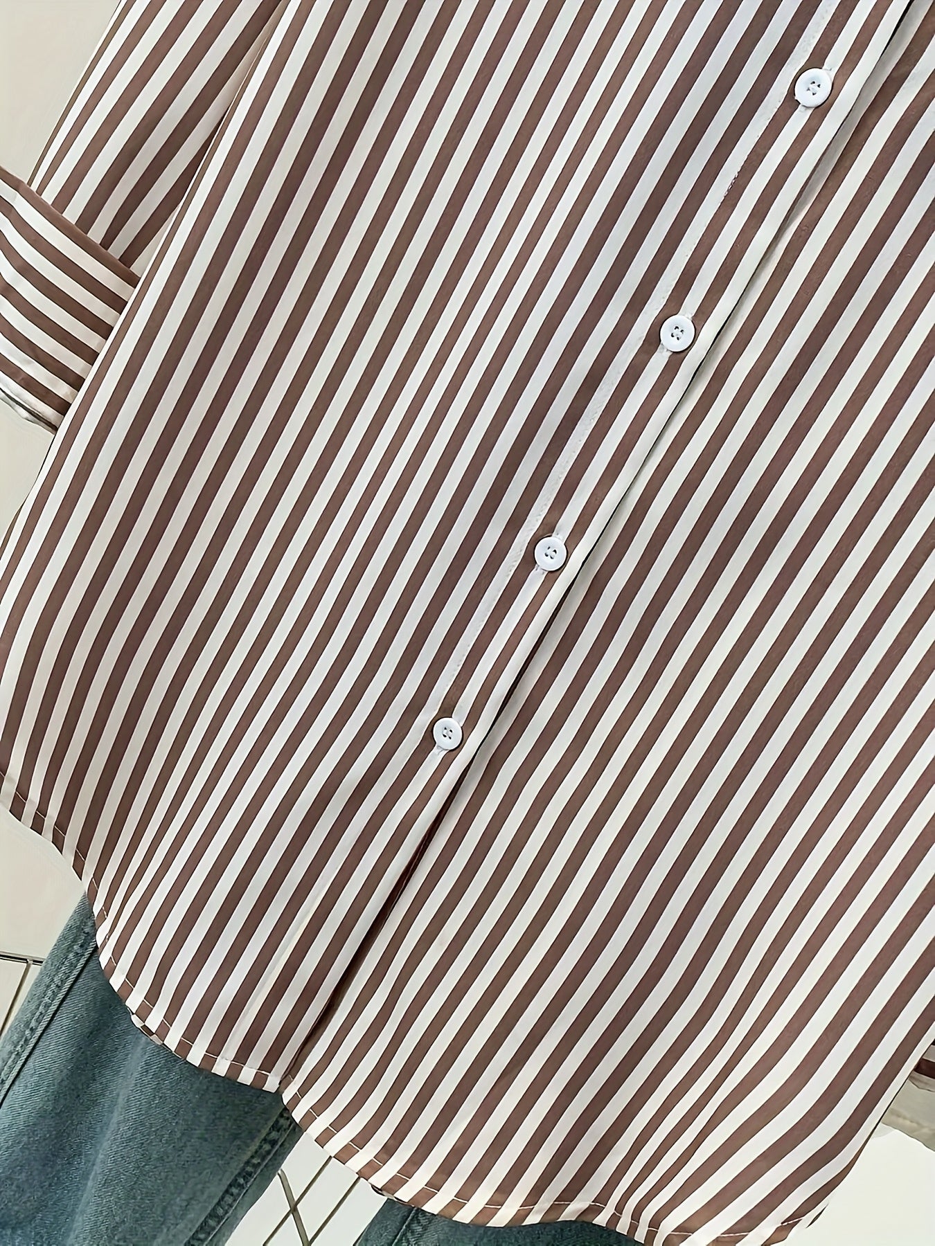 Chemise manches longues rayé pour femmes grande Taille