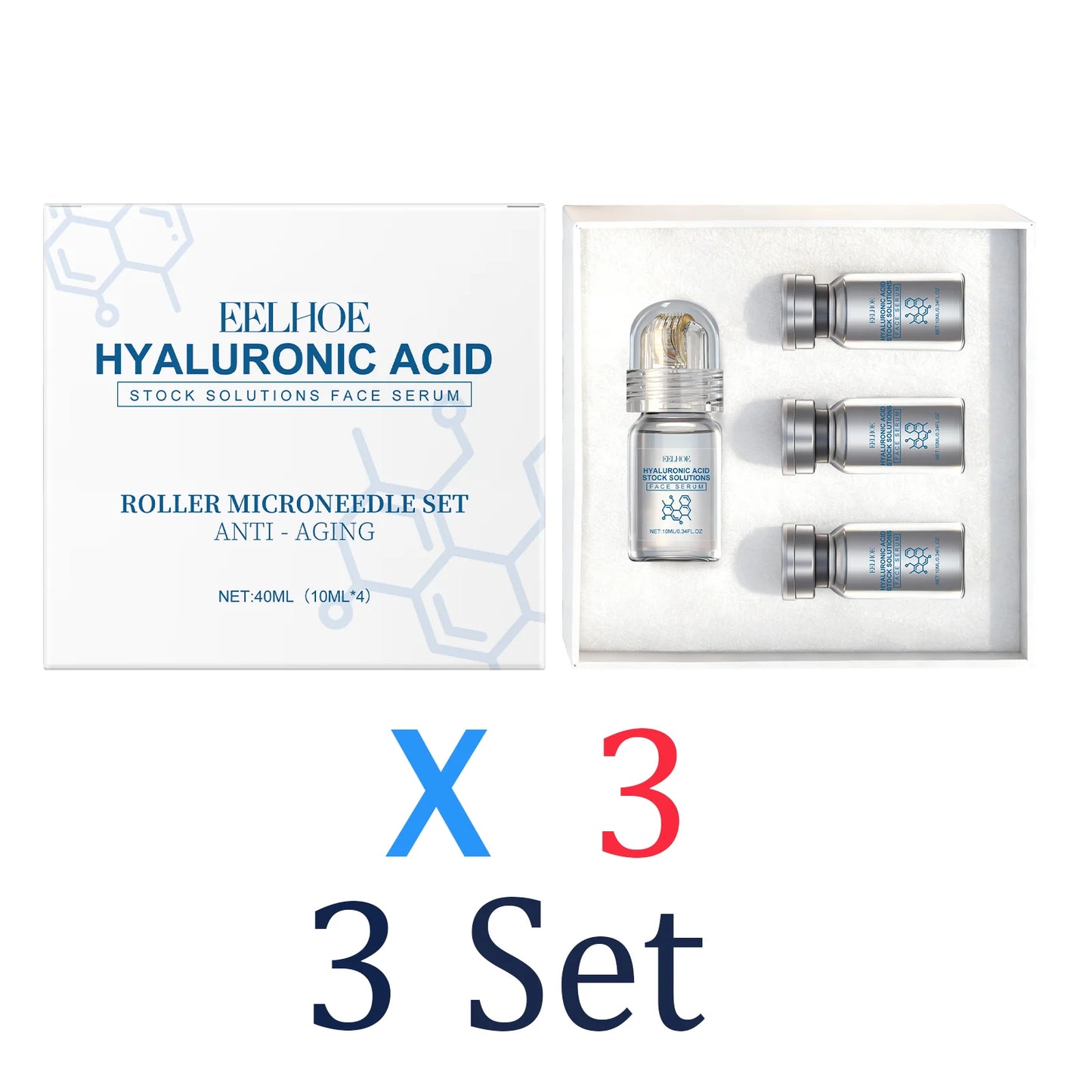 Sérum à la niacinamide et micro-aiguilles, kit de sérum facial 0,25 mm, hydratant, nourrissant pour la peau, soin du visage hivernal, rouleau facial, crème de jour 30 ml