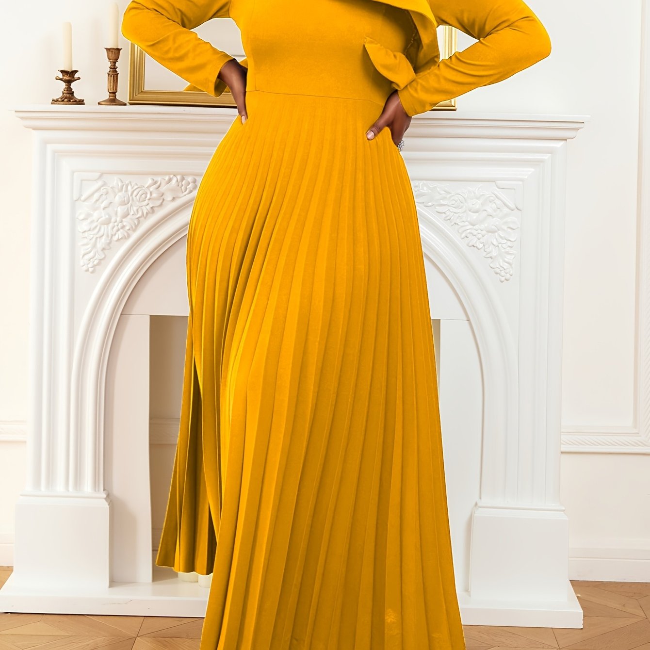 Grande Taille - Grande Taille - Une Robe Longue Exagérée à Volants et Plissée en Trois Dimensions pour Femmes, Idéale pour les Soirées, les Rendez-vous et les Fêtes