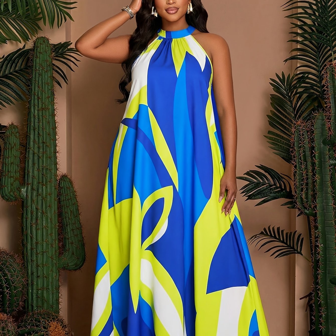 Robe d'été décontractée sans manches à imprimé