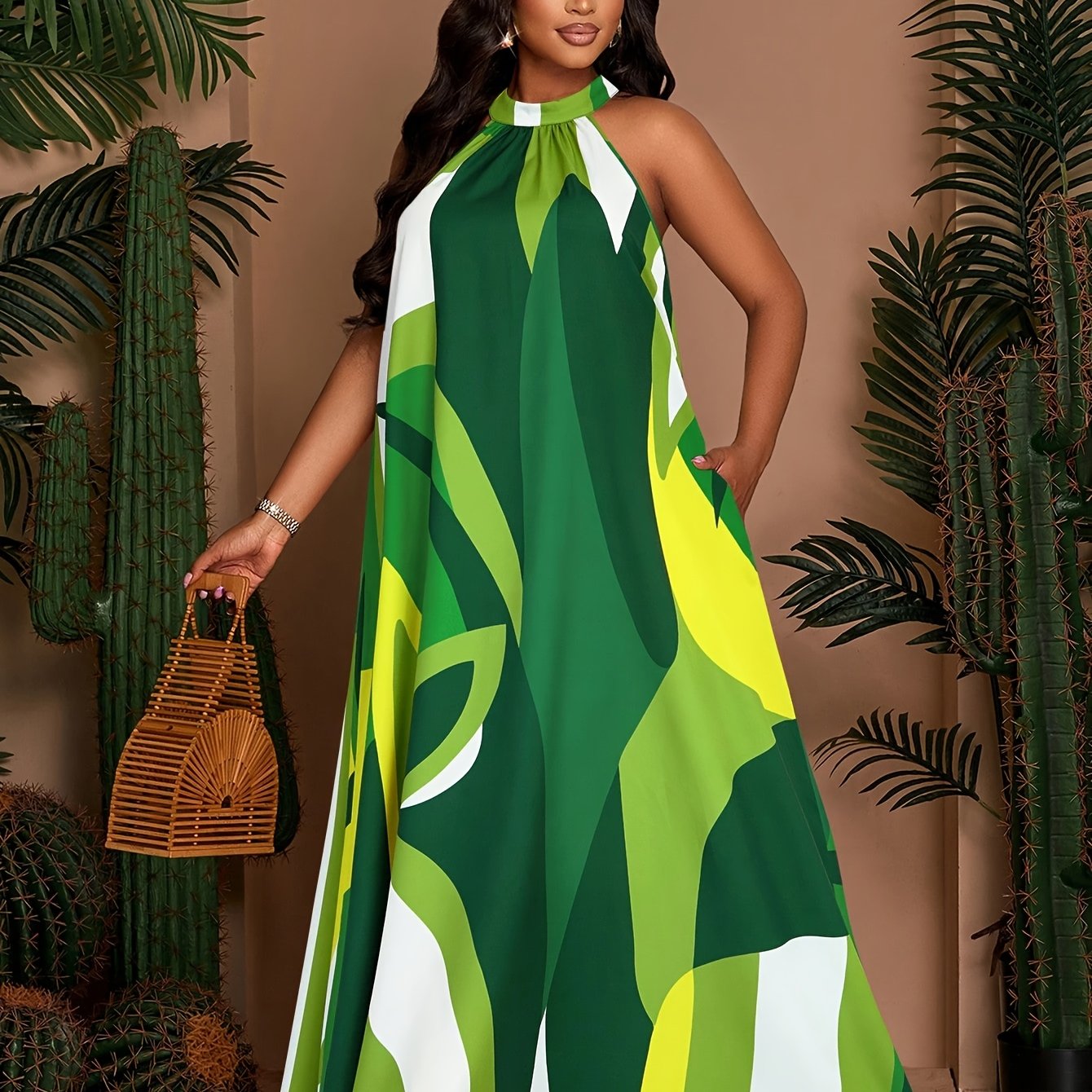 Robe d'été décontractée sans manches à imprimé