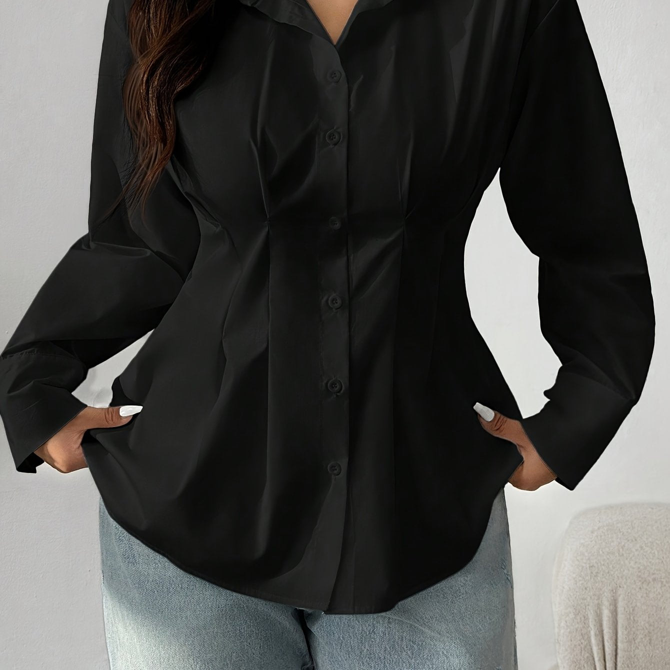 Chemise Décontractée à Manches Longues, taille Grande