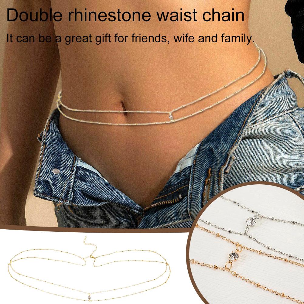 Chaines de taille double Couche avec Perle de Cuivre, Bijoux de Corps.