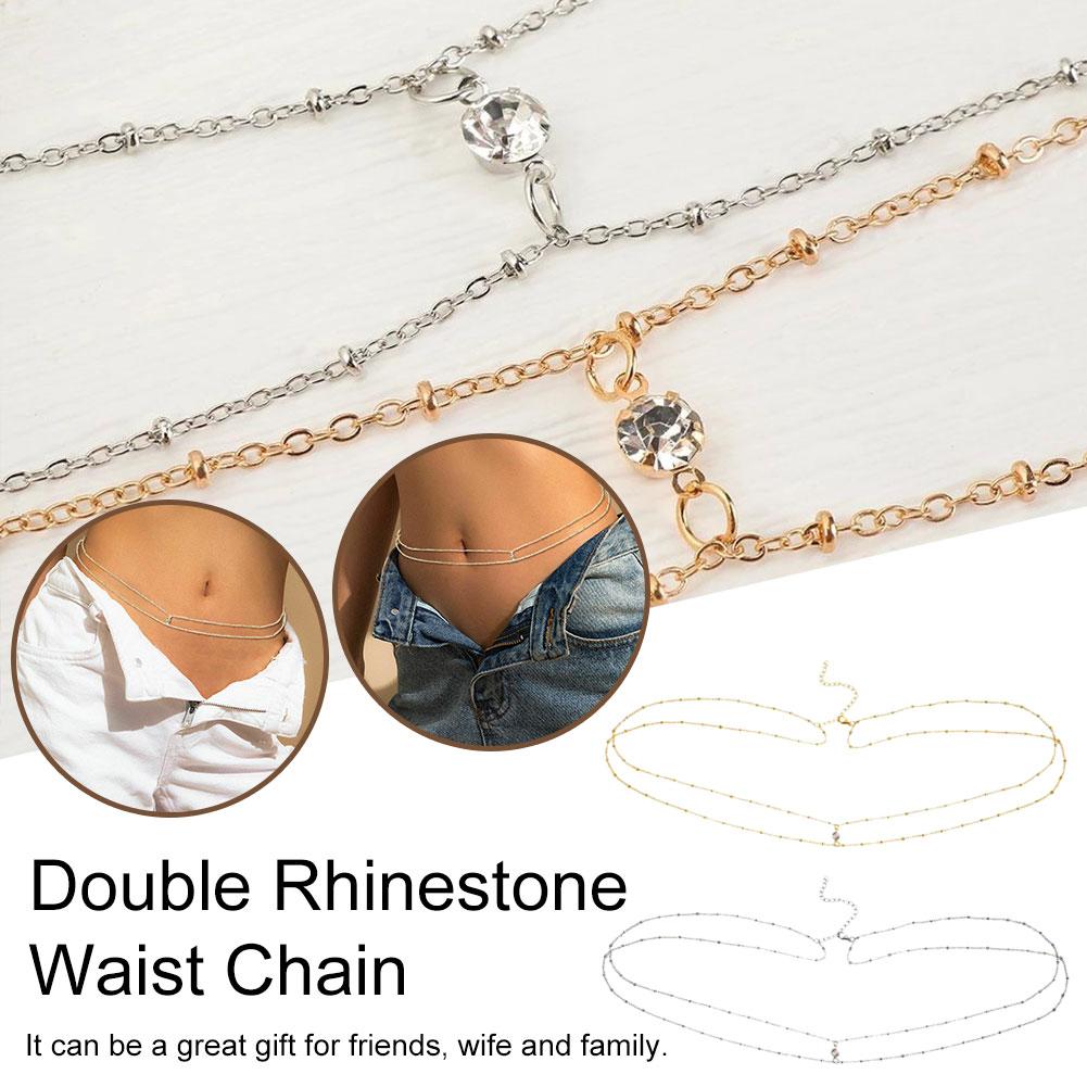 Chaines de taille double Couche avec Perle de Cuivre, Bijoux de Corps.
