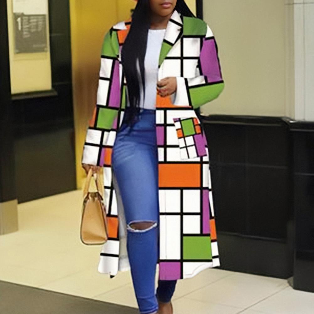 Veste trench longue africain femmes à manches longues impression ,Taille S à 5XL |