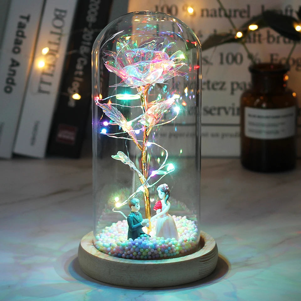 Rose Enchantée LED avec lumières dégradées