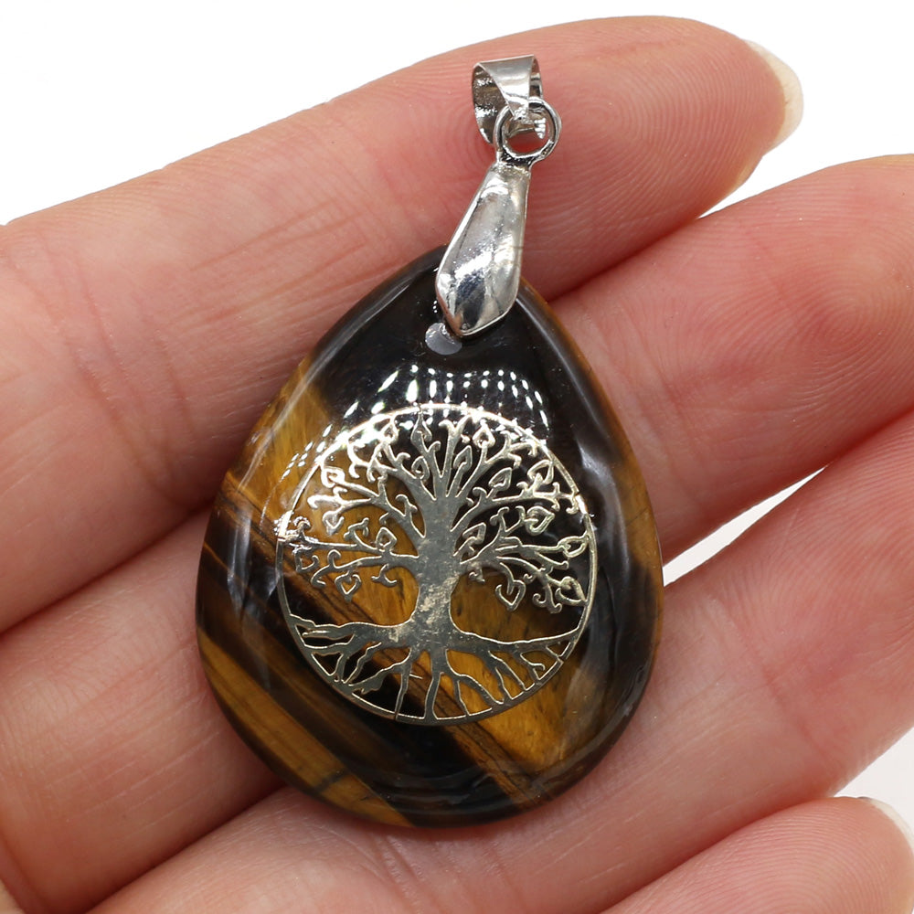 Pendentif en Pierre Naturelle des Sept Chakras, Collier Rétro, Cadeau Exécutif, 25x32mm .
