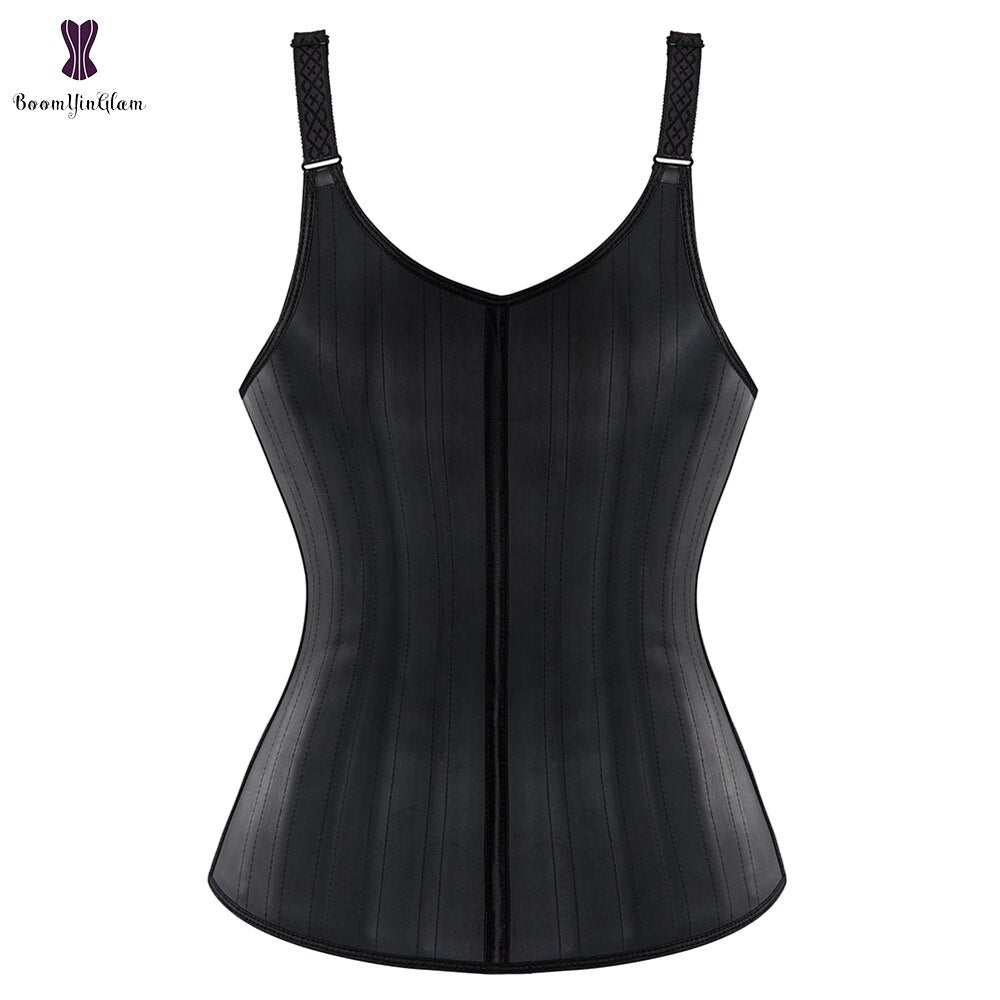 Gilet Minceur en Latex avec Ceinture de Maintien de la Posture et Gaines de Ventre en Acier désossé pour une Silhouette Parfaite