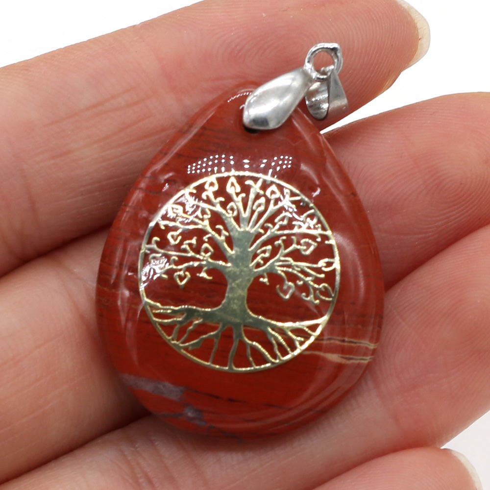 Pendentif en Pierre Naturelle des Sept Chakras, Collier Rétro, Cadeau Exécutif, 25x32mm .
