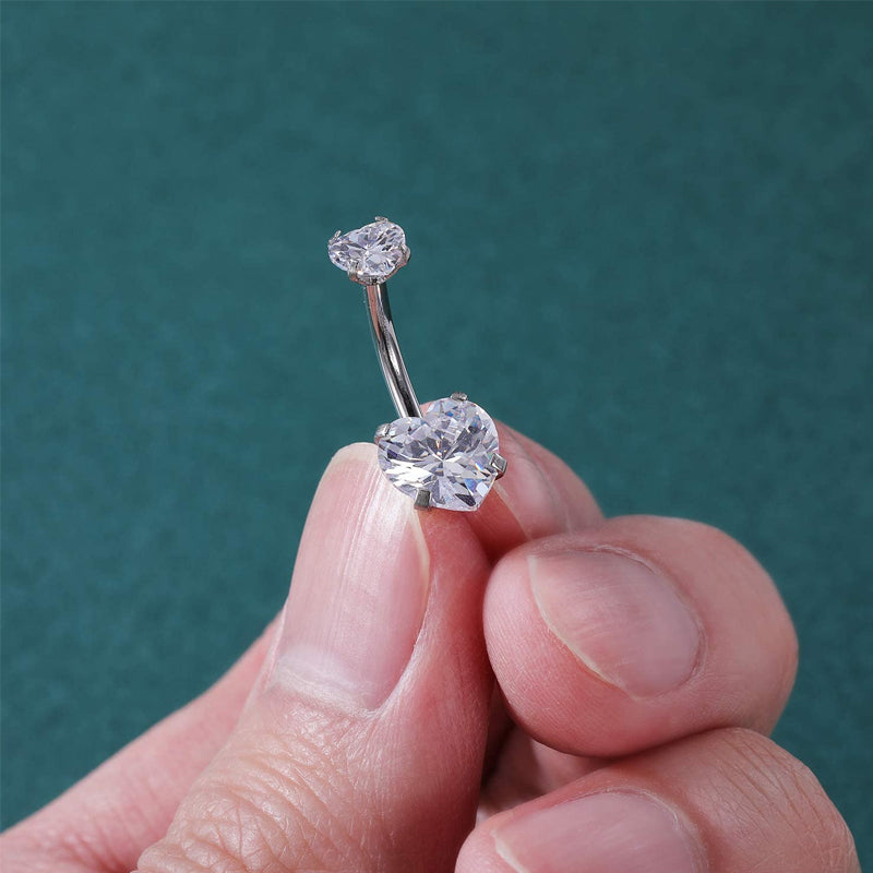 Boucle D'oreille Et De Nombril En Acier Cristal, Piercing, En Forme De Cœur, Bijoux, Sexy, Pour Le Corps, 1 Pièce - Bijoux De Corps