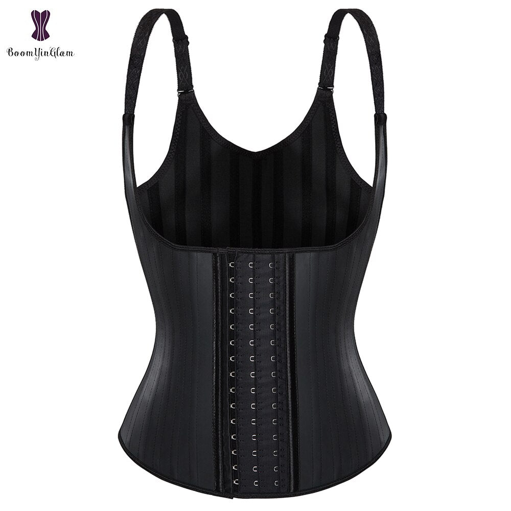 Gilet Minceur en Latex avec Ceinture de Maintien de la Posture et Gaines de Ventre en Acier désossé pour une Silhouette Parfaite