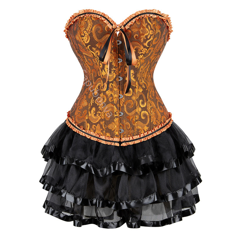 Ensemble Corset Sexy Grande Taille Et Jupe Tutu Pour Femme, Costume Sur Buste Burlesque, Style Victorien .