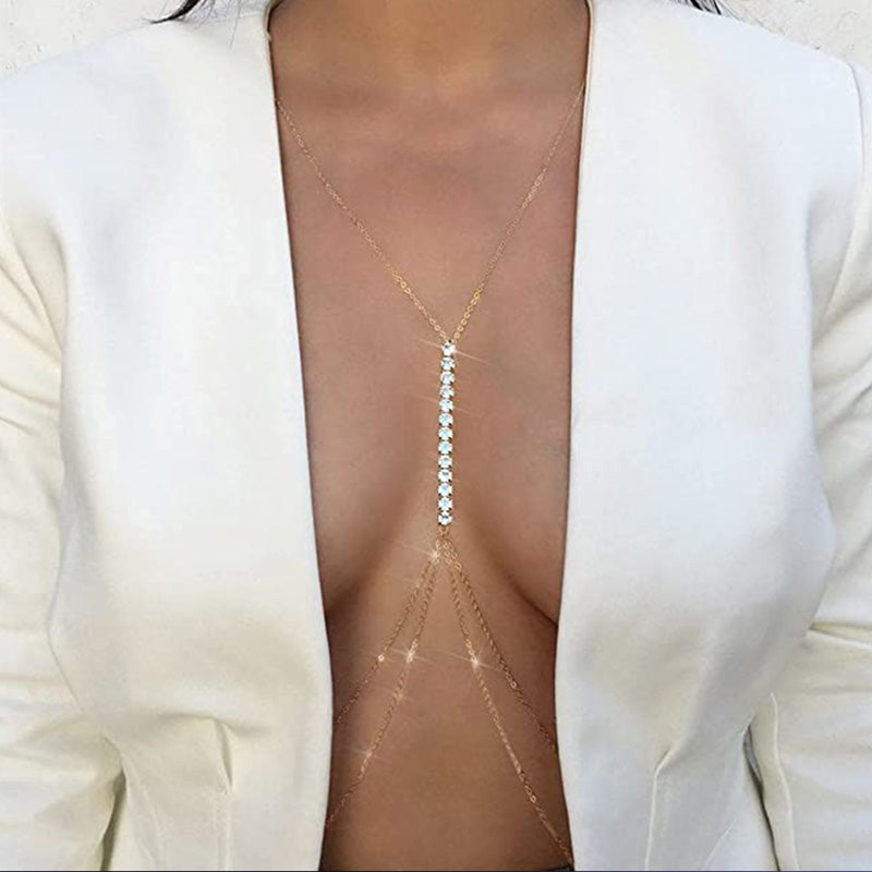 Chaine Soutien gorge croisé en biscuits fait à la main pour femmes, bijoux de poitrine.