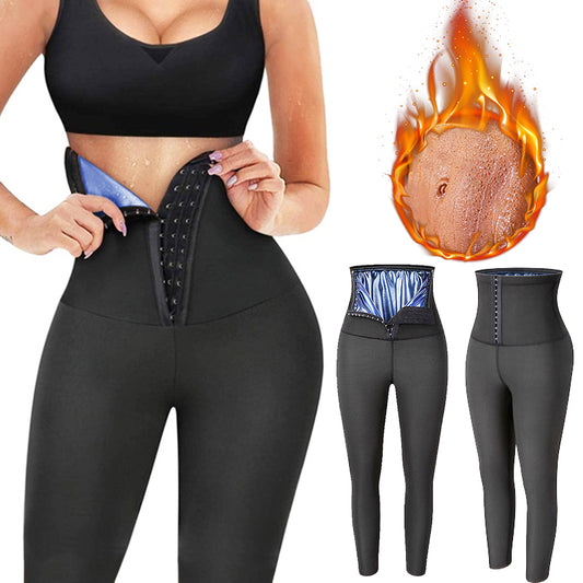 Legging de sudation taille haute, pantalons longs amincissants.