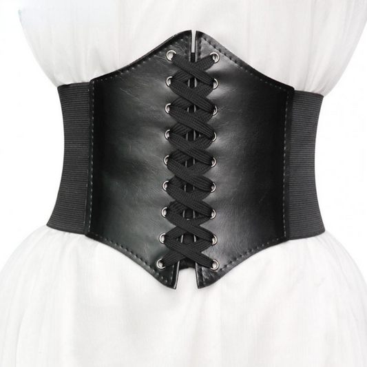 Corset en similicuir large pour femme, ceinture amincissante, élastique, serré, taille haute .